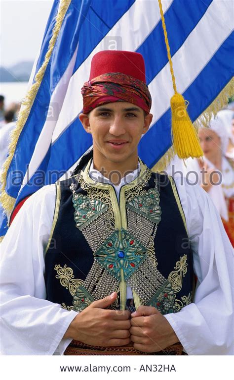 stock photo man dressed  national costume athens greece folk clothing greek traditional