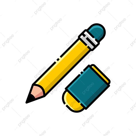 gambar pensil  penghapus ikon garis kembali  ilustrasi vektor