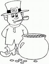 Coloring Pot Gold St Pages Leprechaun Patrick Drawing Patty Template Kids Crafts Printable Florian Firefighter Print Printables Patricks Cute Comments sketch template