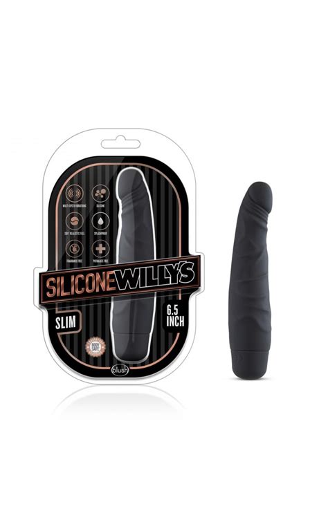 Silicone Willy S Slim 6 5 Inch Vibrating Dildo Black