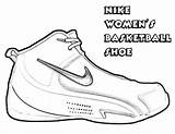 Shoes Basketball Coloring Nike Women Pages Drawing Kids Hi sketch template