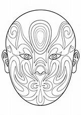 Mask Opera Coloring Chinese Pages Printable Drawing Phantom Lizard Masks Getdrawings Supercoloring sketch template