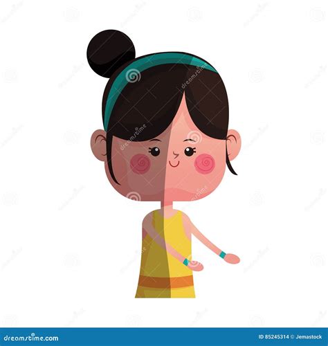 cute girl cartoon icon stock vector illustration  vector