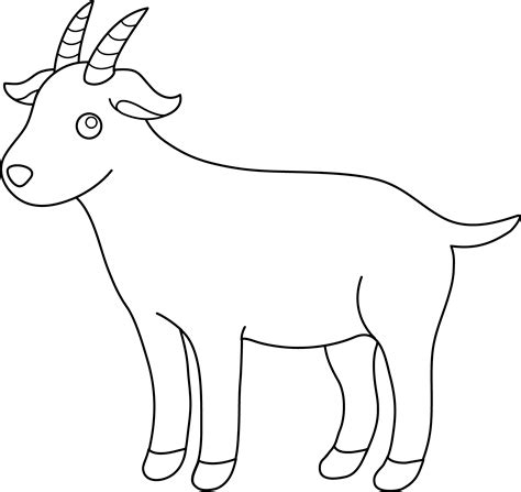 cute colorable billy goat  clip art