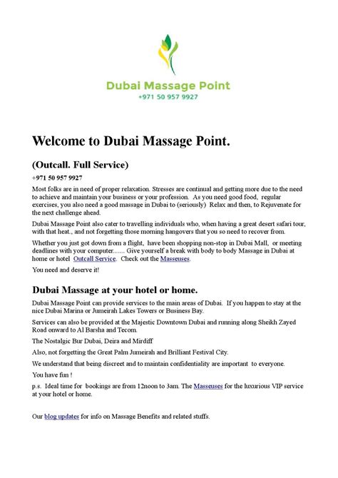 Dubai Massage Point By Massage In Dubai Issuu