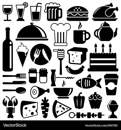 food icons royalty  vector image vectorstock