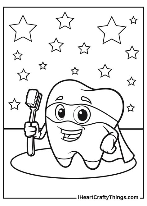 tooth coloring page printable