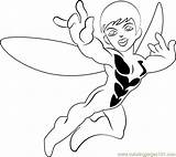 Coloring Wasp Coloringpages101 Squad Hero Super Pages Show sketch template
