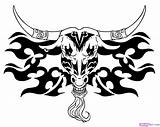 Bull Tattoo Head Draw Tattoos Drawing Tribal Step Designs Drawings Tattoomagz Culture Pop Dragoart Posted Paintingvalley Body sketch template