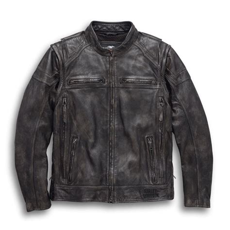 mens dauntless convertible leather jacket  shipping