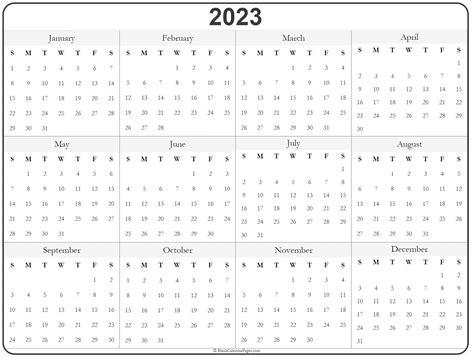 yearly calendar  printable printable word searches