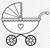 Stroller Baby Coloring Clip Medium Size Clipart sketch template