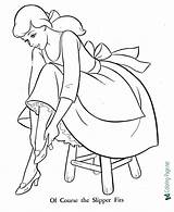 Cinderella Coloring Slipper Pages Fits sketch template