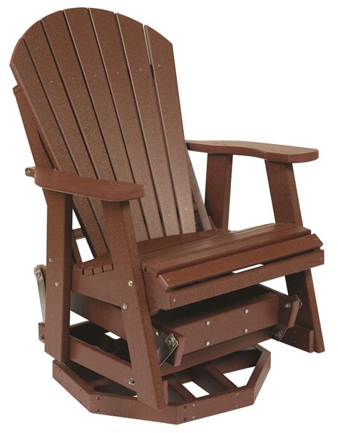 backyard adirondack swivel glider  cherry  wooden chair