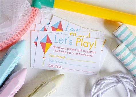 printable playdate invite cards   sweat  solution