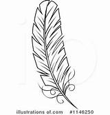 Feather Clipart Feathers Coloring Clip Illustration Template Leather Pages Vector Pattern Carving Tooling Patterns Fether Royalty Books Tradition Sm Silhouette sketch template