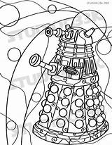 Dalek Stained sketch template