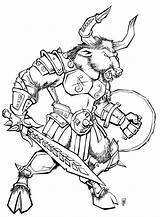 Minotaur Mythology Coloring Mythologie Percy Mythical Mythological Starry Sketch Monstre sketch template