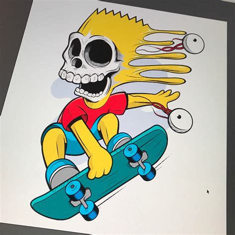 Dm Can You Draw Bart Simpson On Skateboard Me Sure R Illustration
