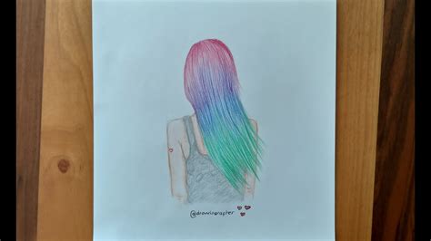 Rainbow Hair Girl Drawing Beautiful Girl Drawing Youtube