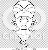 Genie Angry Girl Outlined Coloring Clipart Vector Cartoon Thoman Cory sketch template