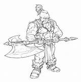 Dwarf Orc Nain sketch template