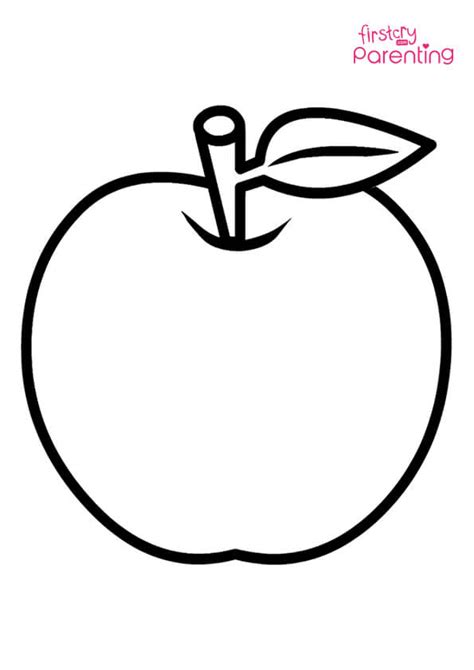 cartoon bitten apple coloring page  kids firstcry parenting