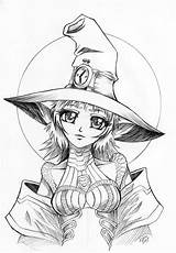 Coloring Pages Adult Witch Adults Halloween Manga Sorcière Anime Printable Club Sheets Choose Board sketch template