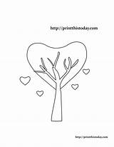Coloring Tree Heart Printable Hearts Shaped Pages Valentine Lots Another Around Small Printthistoday sketch template