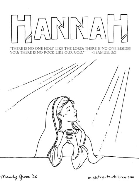 hannah coloring page ministry  children