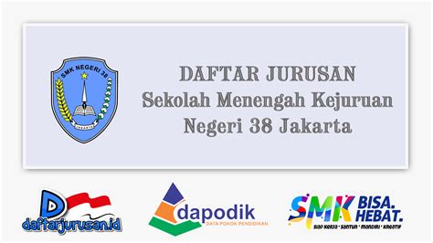 Daftar Jurusan Smk Negeri 38 Jakarta Pusat Daftar Jurusan