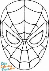 Spiderman Mask Coloring Print Pages Kids Color sketch template