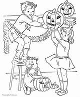 Coloring Halloween Pages Pumpkin Printable Kids Vintage Old Kid Scary Adult Fashioned Sheets Fall Christmas Contest Drawings Pumpkins Book Colouring sketch template