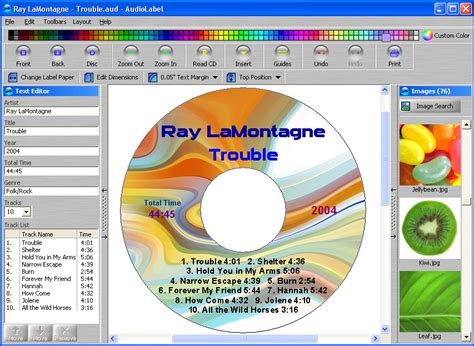 telecharger audiolabel cd label maker editer des pochettes de cd