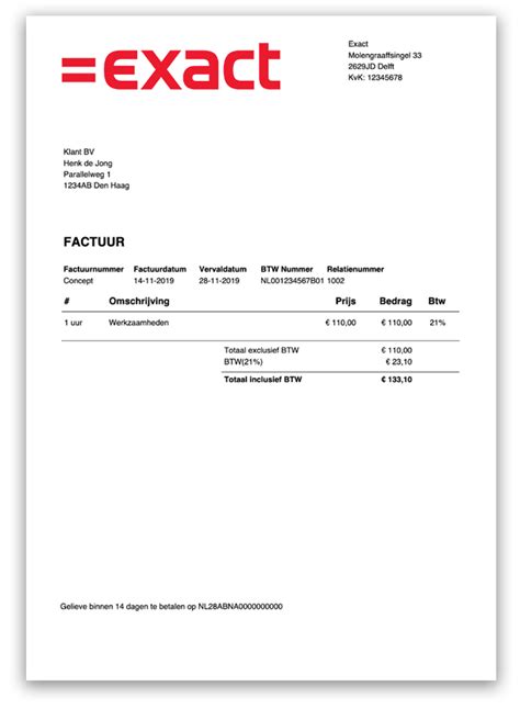 factureren uitgelegd inclusief wettelijke factuureisen exact