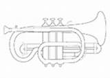 Malvorlage Trombetta Trumpet Trompete sketch template
