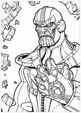 Thanos Coloring Pages Kids Cute Super sketch template