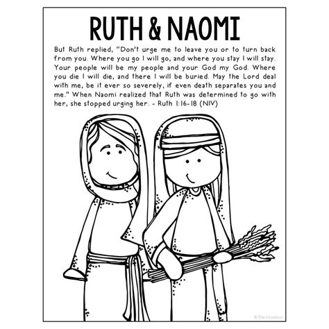 bible coloring pages  ruth  naomi