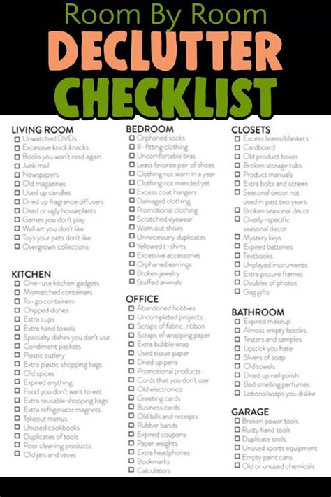 decluttering tips declutter room  room checklist  declutter  organize  room