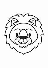Lion Head Coloring sketch template