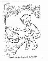 Coloring Pages Christopher Robin Pooh Winnie Mostpooh Cartoon Disney Back Book sketch template