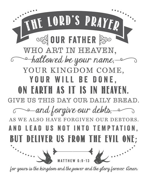 lords prayer king james version printable
