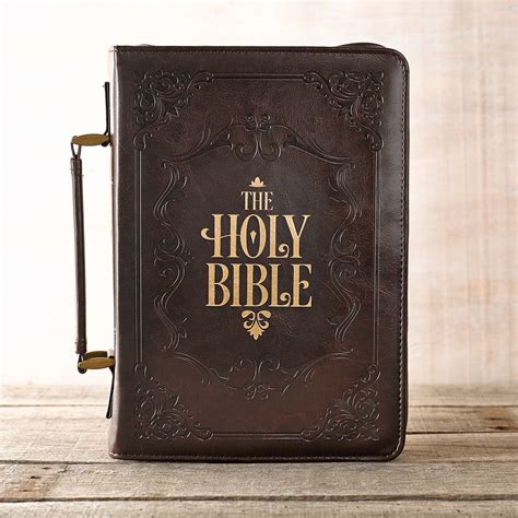 holy bible dark brown faux leather classic bible cover