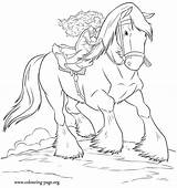 Merida Horse Angus Colouring Malvorlagen Valente Prinzessin Drawings Coloriamo Ribelle Principessa Pferde Ausmalbilder Compartilhar sketch template