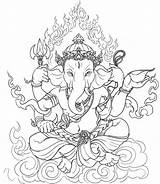 Ganesha Indien Ausmalen Inde Adulte Erwachsene Malvorlagen Coloriages sketch template