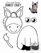 Donkey Craft Printable Kids Template Cut Paste Project Creation Mom Simple Toddlers Finished Sure Follow sketch template