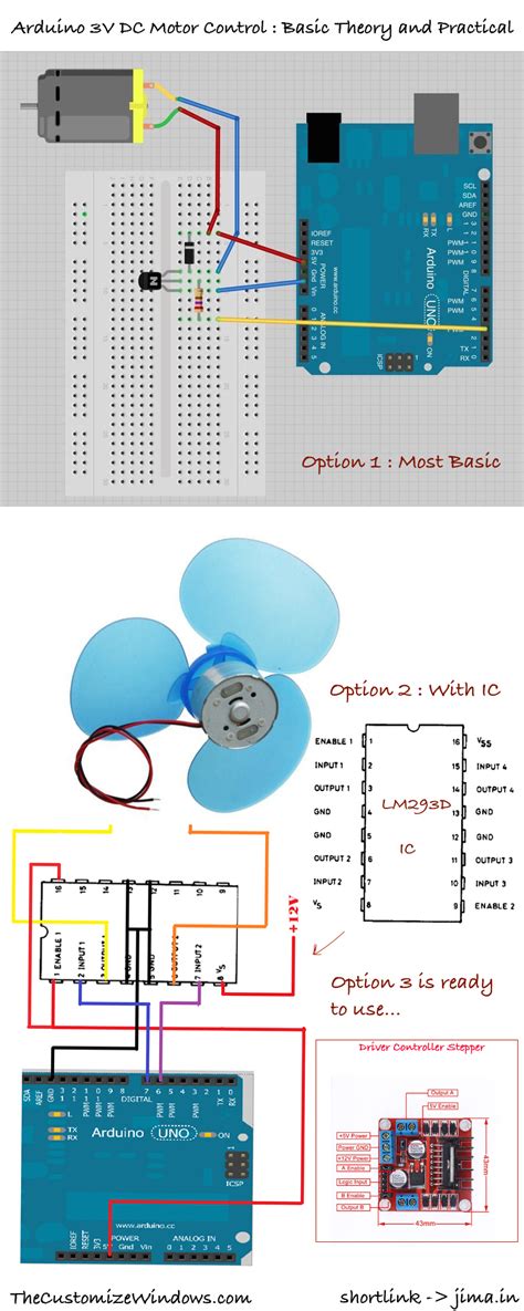 arduino  dc motor control transistor ic