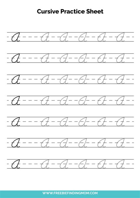 printable capital cursive letter  practice sheet  freebie