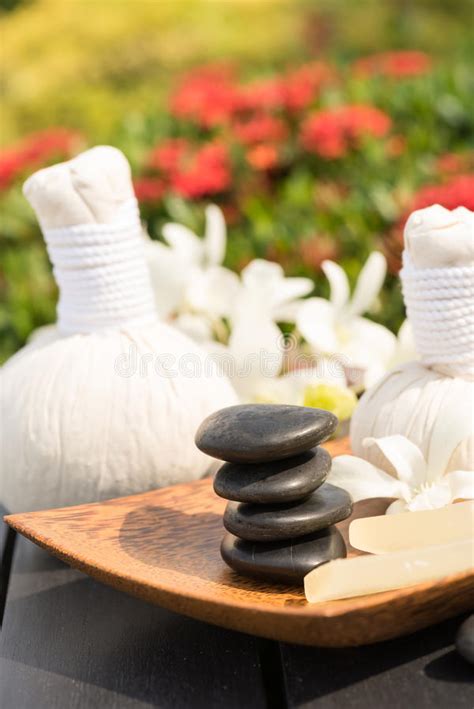 traditional herbal spa massage stock image image  getaway floral