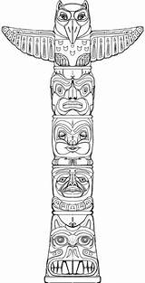 Totem Pole Drawing Coloring Native American Poles Game Indian Puzzle Behance Printable Tattoo Craft Totempfahl Pages Kunst Tiki Totems Patterns sketch template